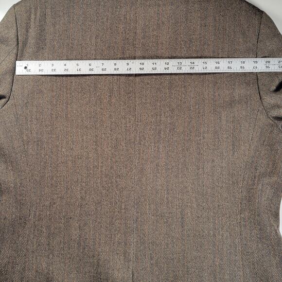 Etienne Aigner Blazer 44L Brown Herringbone Lambswool Sport Coat India Vtg - Picture 10 of 15